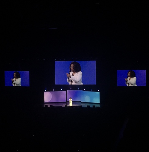 Oprah on stage